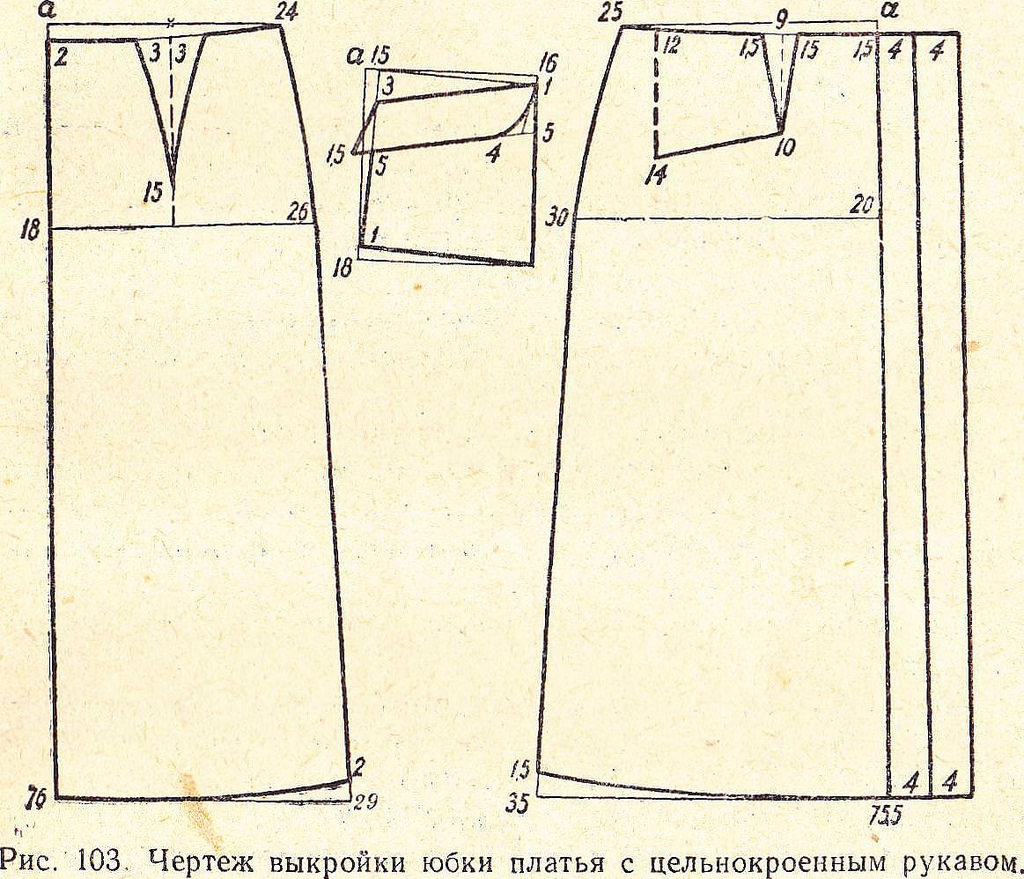 Платье с цельнокроеным рукавом