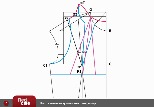 Построит выкройку платья футляра Построит выкройку платья футляра
