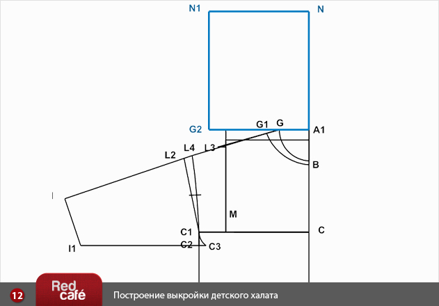Выкройка капюшона для банного халата Выкройка капюшона для банного халата