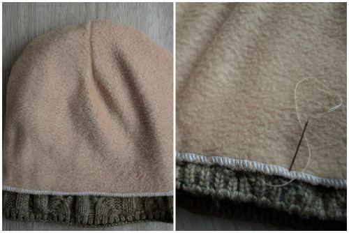 Подкладки из трикотажной ткани изделия. Подкладка для вязаной шапки. Подшиваем флис к шапке. Подкладка для шапки из флиса. Пришить подкладку.