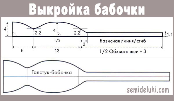 Галстук бабочка схема